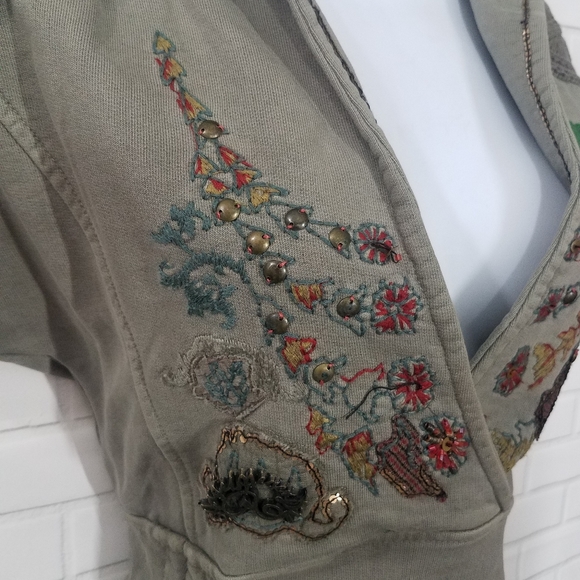 Angels Never Die Army Green Knit Embellished Sweater Dress - Picture 4 of 12